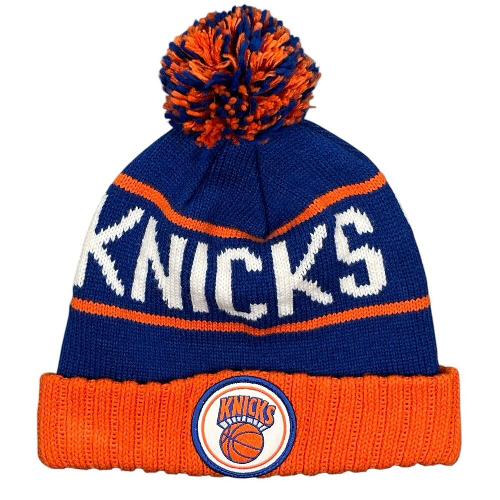 Mitchell & Ness NBA New York Knicks Knit Beanie Pom Winter Hat Cap OSFA